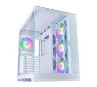 TECWARE VXL EVO Dual Chamber TG Infinity View Case, w/4 x (3 x Reverse Bladed) ARGB Fans (White) Securable TG Panels Daisy Chain/Motherboard connector for Sync