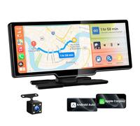 TECXERLLON 10.26'' Wireless Apple CarPlay Screen for Car, Android Auto with Backup Camera, Portable Car Stereo Touchscreen with GPS Navigation/Mirror Link/Voice Control/Bluetooth/AUX/FM/WiFi