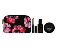 Ted B Beauty Kosmetiktasche mit Make-up, Baker's Gift Set Women Pink Lip Balm, Rose & Orchid Body Spray, Whipped Body Oil Cream
