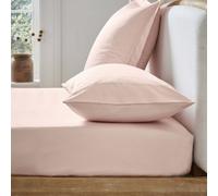 'TB Plain Dye' Cotton Sateen Fitted Sheet Ted Baker Pink Single