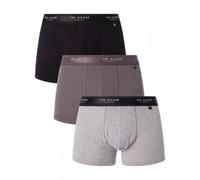 Ted Baker 3-Pack Contrast Logo Boxer Trunks, Grey Mix