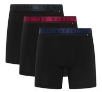 Ted Baker 3-Pack Contrast Waistband Boxer Briefs, Black w/ blue/pool/burgundy