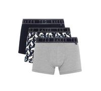 Ted Baker 3-Pack Contrast Waistband Boxer Trunks, Grey/Black/Multi - Small