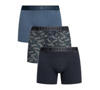 Ted Baker 3-Pack Cotton Fashion Boxer Brief,Dark Denim/Jiver Navy/Navy,S