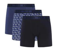 Ted Baker 3 Pack Mens Soft Breathable Cotton Boxer Brief Underwear - M - Estate Blue/Statesman/Navy