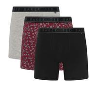 Ted Baker 3 Pack Mens Soft Breathable Cotton Boxer Brief Underwear - M - Heather Grey/Kinsel Red/Black