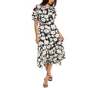 Ted Baker Abriee Puff Sleeve Midi Dress, Black, 8