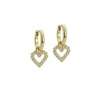 Ted Baker Women's Amora: Crystal Halo Heart Huggie Earrings - Gold