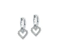 Ted Baker Amora Crystal Halo Heart Huggie Earrings For Women (Silver/Crystal)