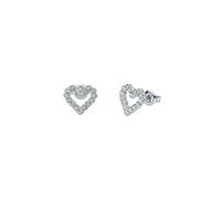 Ted Baker Silver Amorina Crystal Halo Heart Studs - Silver