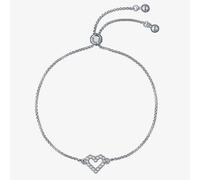 Ted Baker Silver Amorita Crystal Halo Heart Slide Bracelet - Silver
