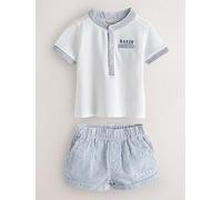 Ted Baker Baby Boys Grandad Collar Shirt & Shorts Set, Multi, Size Age: 12-18 Months Print