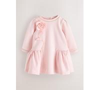 Ted Baker Baby Girls Long Sleeve 3d Flower Placement Ponte Dress, Pink, Size Newborn Pink