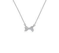 Ted Baker Barsie Silver Crystal Baker Bow Necklace - 49cm
