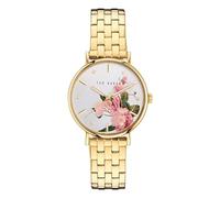 Ted Baker Women's Phylipa (34mm) Silver Floral Dial/Gold-Tone Stainless Steel Bracelet BKPPHF309