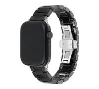 Ted Baker Black Ceramic Strap Silver Buckle for Apple Watch® (Model: BKS42S431B0), Black, Modern