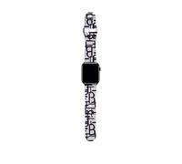 Ted Baker Black & Light Grey Logo Silicone Strap for Apple Watch® (Model: BKS38S214B0), Black/Gray
