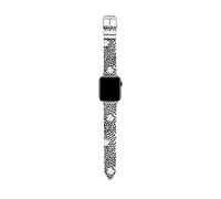 Ted Baker Black & White Leather Strap for Apple Watch® (Model: BKS38S202B0), Black/White, Modern