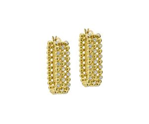 Ted Baker Bollie Crystal Bobble Hoop Earrings for Women (Gold/Crystal)