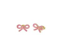 Ted Baker Bowie Tie Bow Enamel Stud Earrings for Women (Gold/Hot Pink)