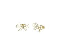 Ted Baker Bowie Tie Bow Enamel Stud Earrings for Women (Gold/White)