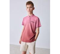 Ted Baker Boys Ombre Button Polo Shirt, Mauve Ombre, Size 2-3 Years Mauve Ombre