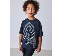 Ted Baker Boys Short Sleeved Letter T-Shirt, Blue, Size 1.5-2 Years Blue