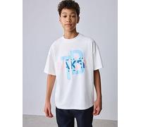Ted Baker Boys Short Sleeved Letter T-Shirt, White, Size 3-4 Years White