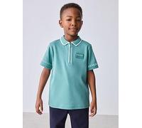 Ted Baker Boys Zipped Polo Shirt, Green, Size 1.5-2 Years Green