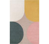 Ted Baker Cecil Hand Woven Wool Rug Abstract Multicolour Living Room | Size: 160 cm diameter Ted Baker Multicolor 160 cm diameter