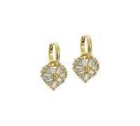 Ted Baker Cherise Gold Tone Crystal Heart Hoop Earrings TBJ3980-02-02