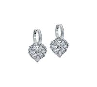 Ted Baker Silver Cherise Crystal Cluster Heart Huggies - Silver