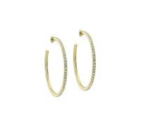 Ted Baker Claire Large Crystal Hoop Earrings for Women (Gold/Crystal)