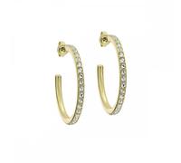 Ted Baker Clanci Medium Crystal Hoop Earrings for Women (Gold/Crystal)