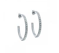 Ted Baker Clanci Medium Crystal Hoop Earrings for Women (Silver/Crystal)