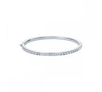 Ted Baker Claudia Narrow Crystal Hinged Bangle Bracelet for Women (Silver/Crystal)