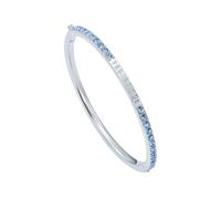 Ted Baker Claudia Narrow Crystal Hinged Bangle Bracelet for Women (Silver/Light Blue Crystal)
