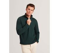 Ted Baker Cotton Rich Honeycomb Trim Half Zip Sweatshirt Dark Green