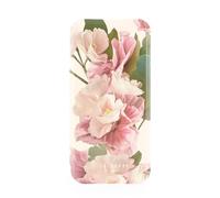 Ted Baker Cream Flower Placement Mirror Folio Phone Case for iPhone 17 Pro Gold Shell