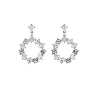 Ted Baker Crissty Large Crystal Hoop Drop Earring (Silver Tone/Clear Multi Crystal)