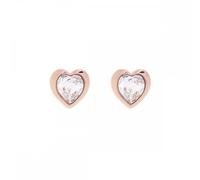 Ted Baker Crystal Heart Rose Gold Tone Stud Earrings 0.9 x 0.7cm