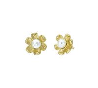 Ted Baker Dara Daisy Pearl Stud Earrings for Women (Gold/Pearl)