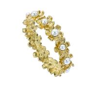 Ted Baker Darell Daisy Pearl Bangle Bracelet for Women (Gold/Pearl)