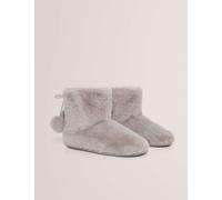 Ted Baker Faux Fur Pom Pom Round Toe Slipper Boots Grey