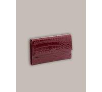 Ted Baker Faux Leather Patent Croc Travel Wallet Burgundy