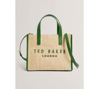 Ted Baker Faux Raffia Embroidered Tote Bag Beige Mix