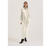 Ted Baker female Satin Collared Longline Shirt - 14 - White, White,Black