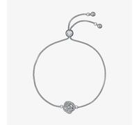 Ted Baker Florina Silver Tone Cubic Zirconia Flower Toggle Bracelet TBJ3859-01-02
