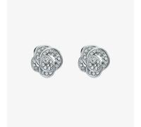 Ted Baker Florine Silver Tone Cubic Zirconia Flower Stud Earrings TBJ3848-01-02