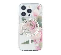 Ted Baker Flower Placement Antishock Case Compatible with iPhone 15 Pro Max Compatible with Magsafe - Clear Cream